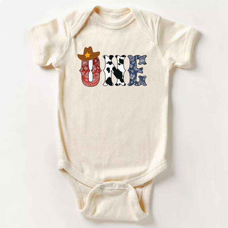 Personalized Cowboy Farm Birthday Baby Bodysuit