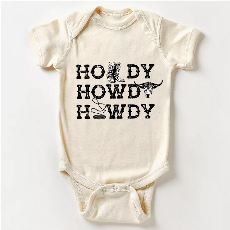 Howdy Western Punchy Cowboy Baby Bodysuit