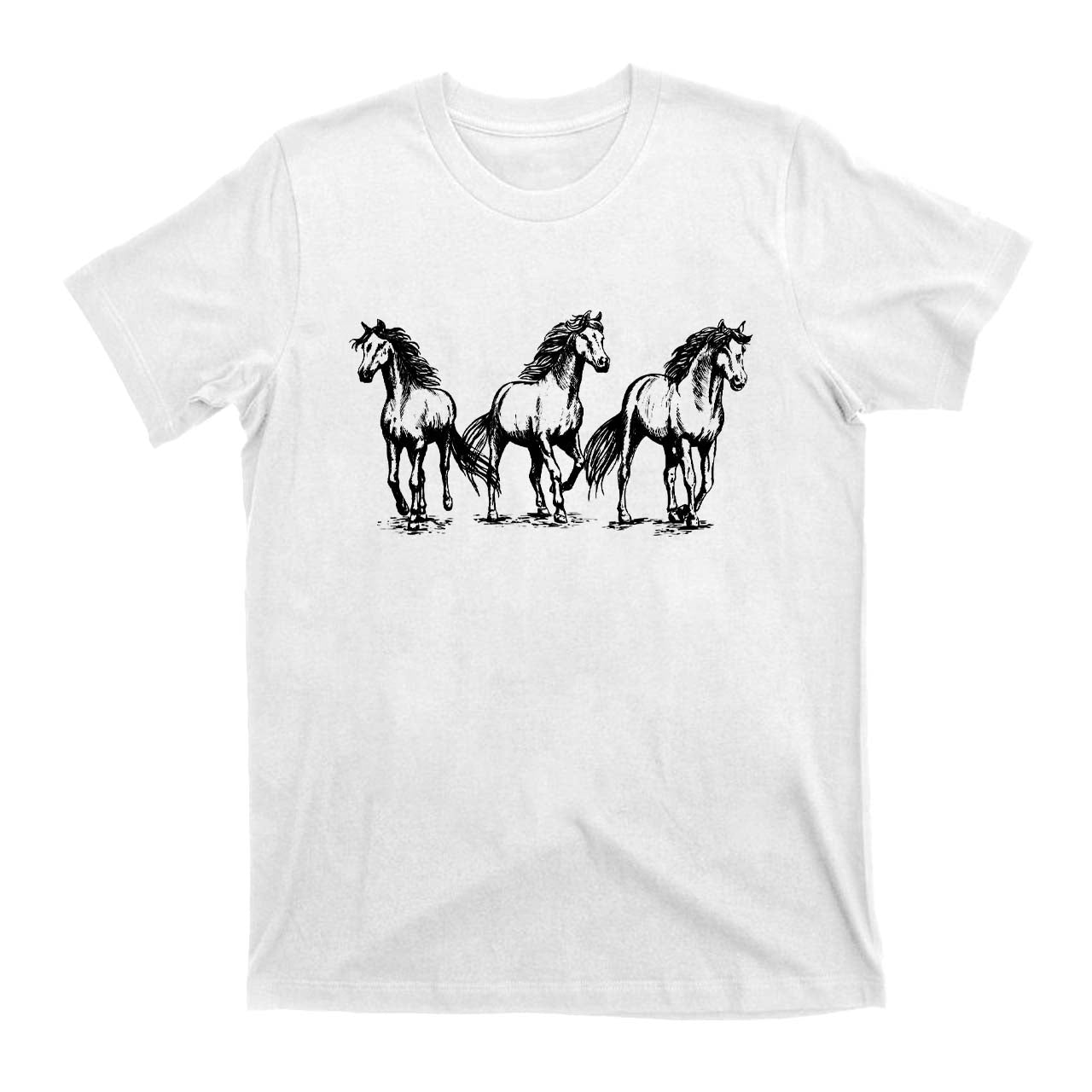 Three Horses Western Cowboy T-Shirts