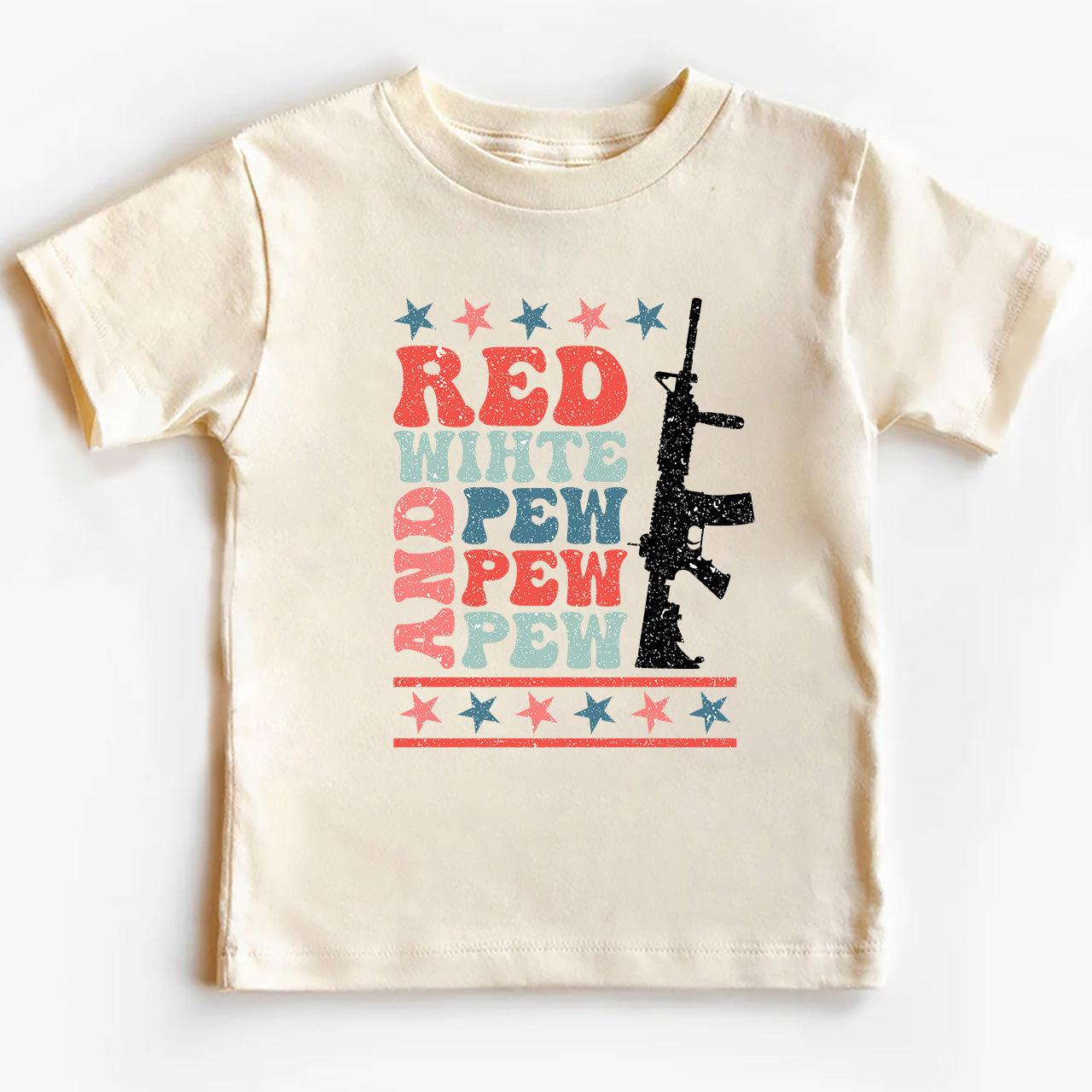 Red White And Pew Pew Pew Cowboy Kids T-shirt