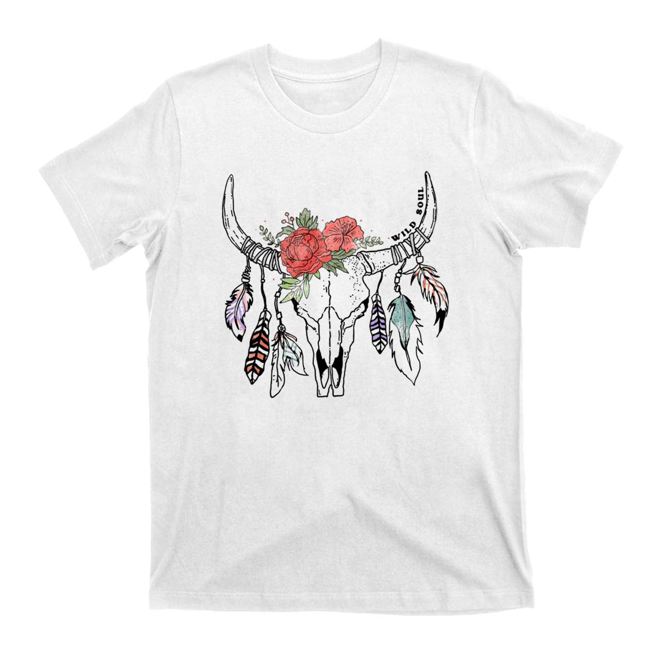 Wild Soul Cow Skull Cowboy T-Shirts