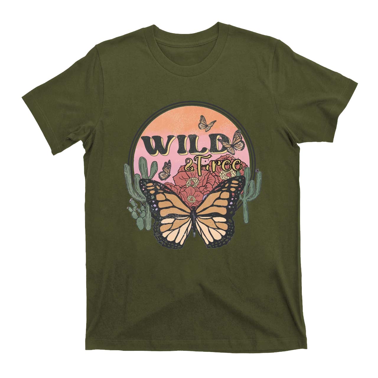 Wild And Free Butterfly Cowboy T-Shirts