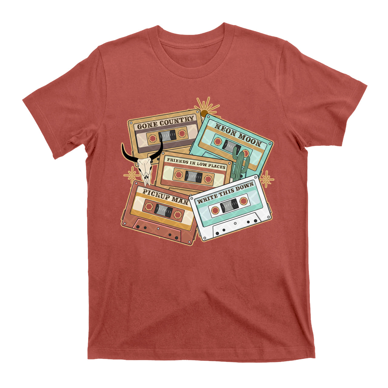 90s Country Cassette Tapes Western Cowboy T-Shirts