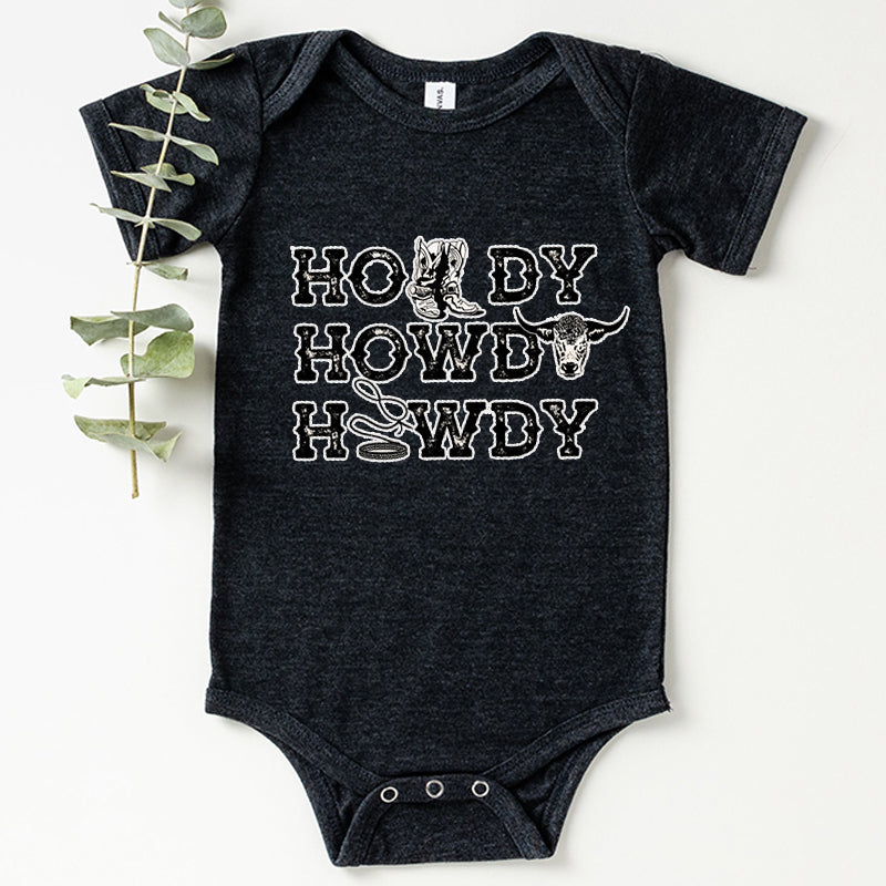 Howdy Western Punchy Cowboy Baby Bodysuit