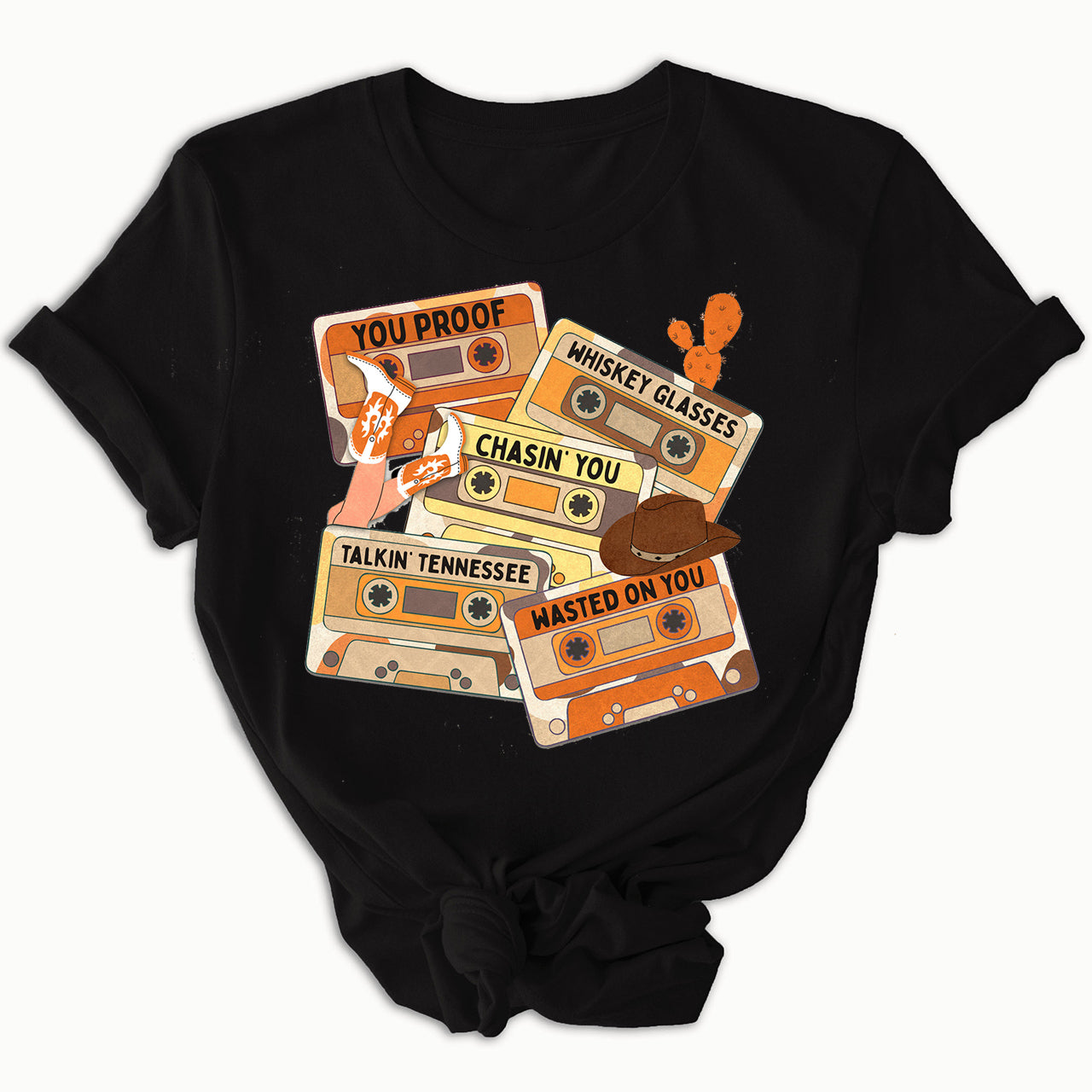 Country Music Cassette Tapes Retro Tees