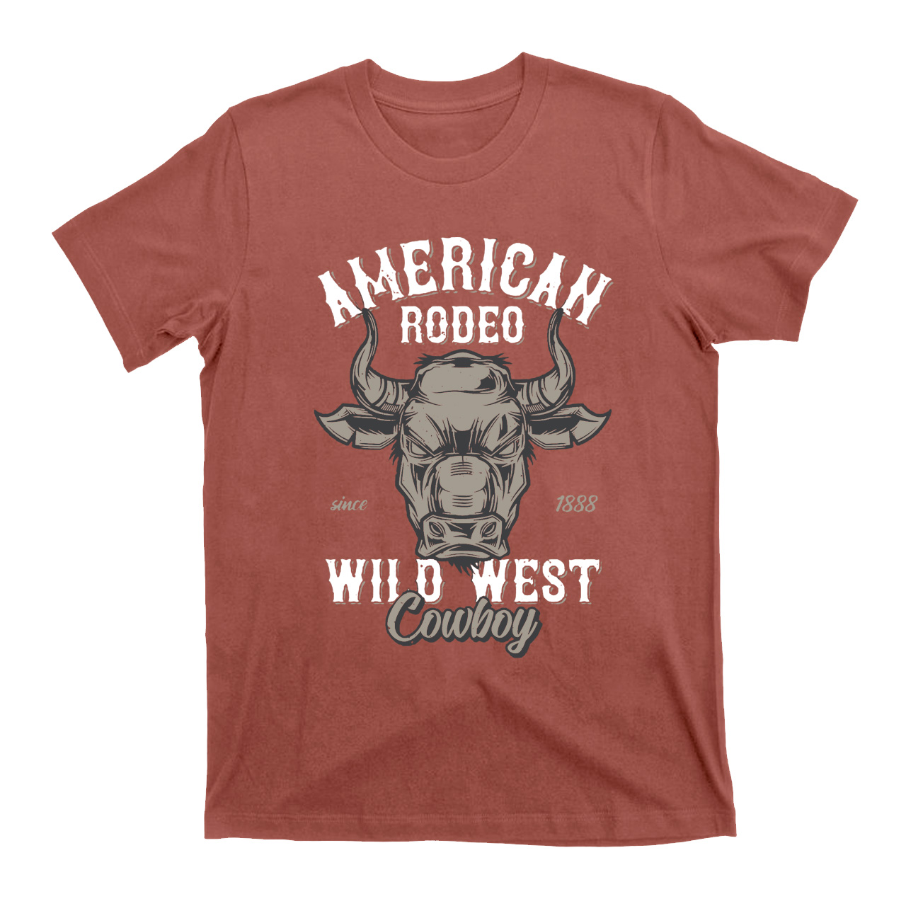 Men's Vintage Rodeo Cowboy Wild West Bull T-shirts
