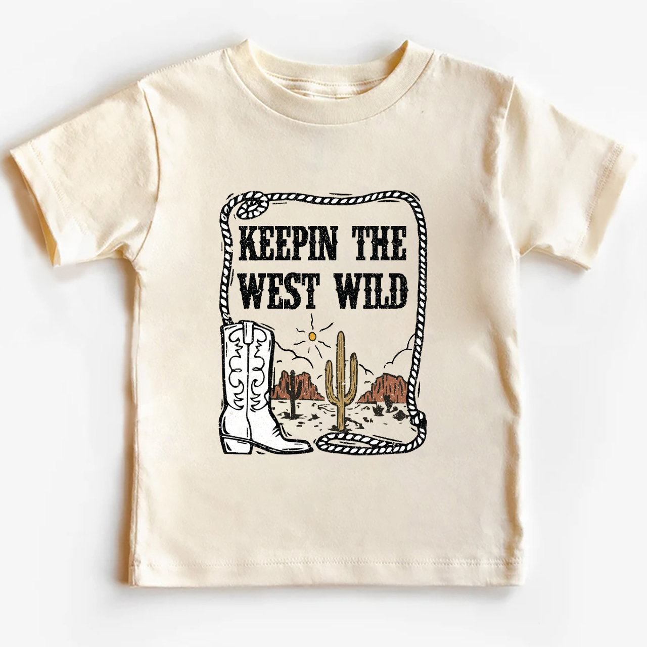 Keepin' The West Wild Cowboy Kids T-Shirt