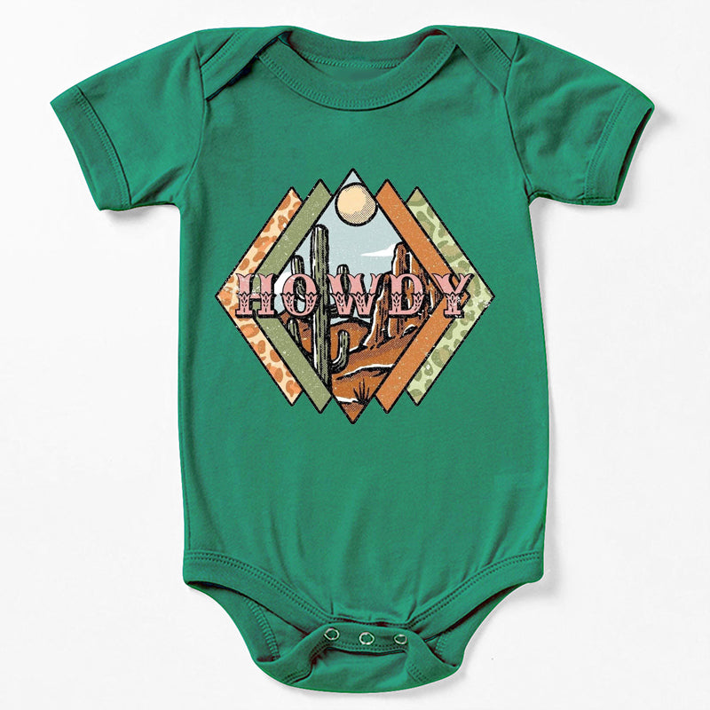 Howdy Desert Cowboy Design Baby Bodysuit