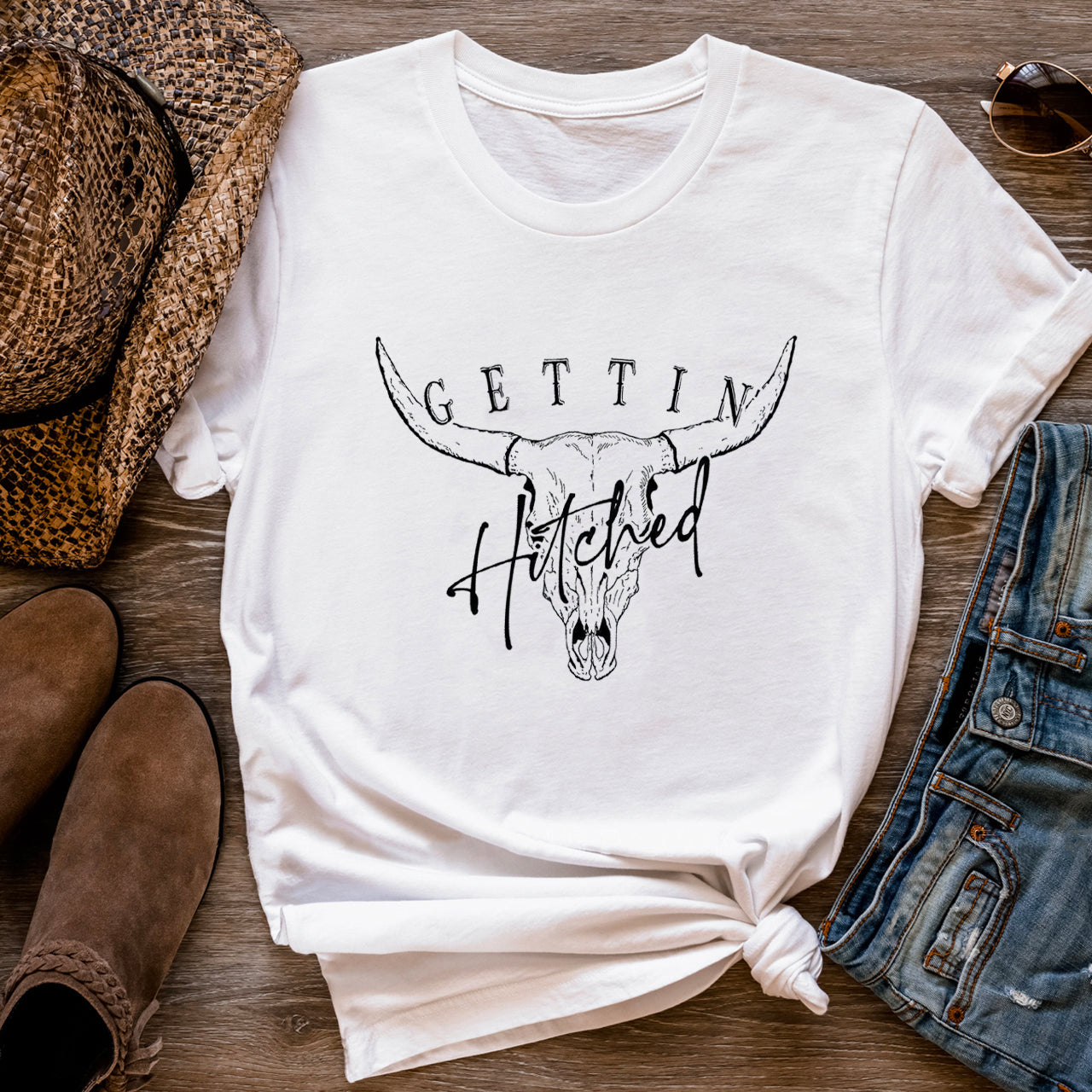 Getting Team Bride Hitched Rowdy Shirts