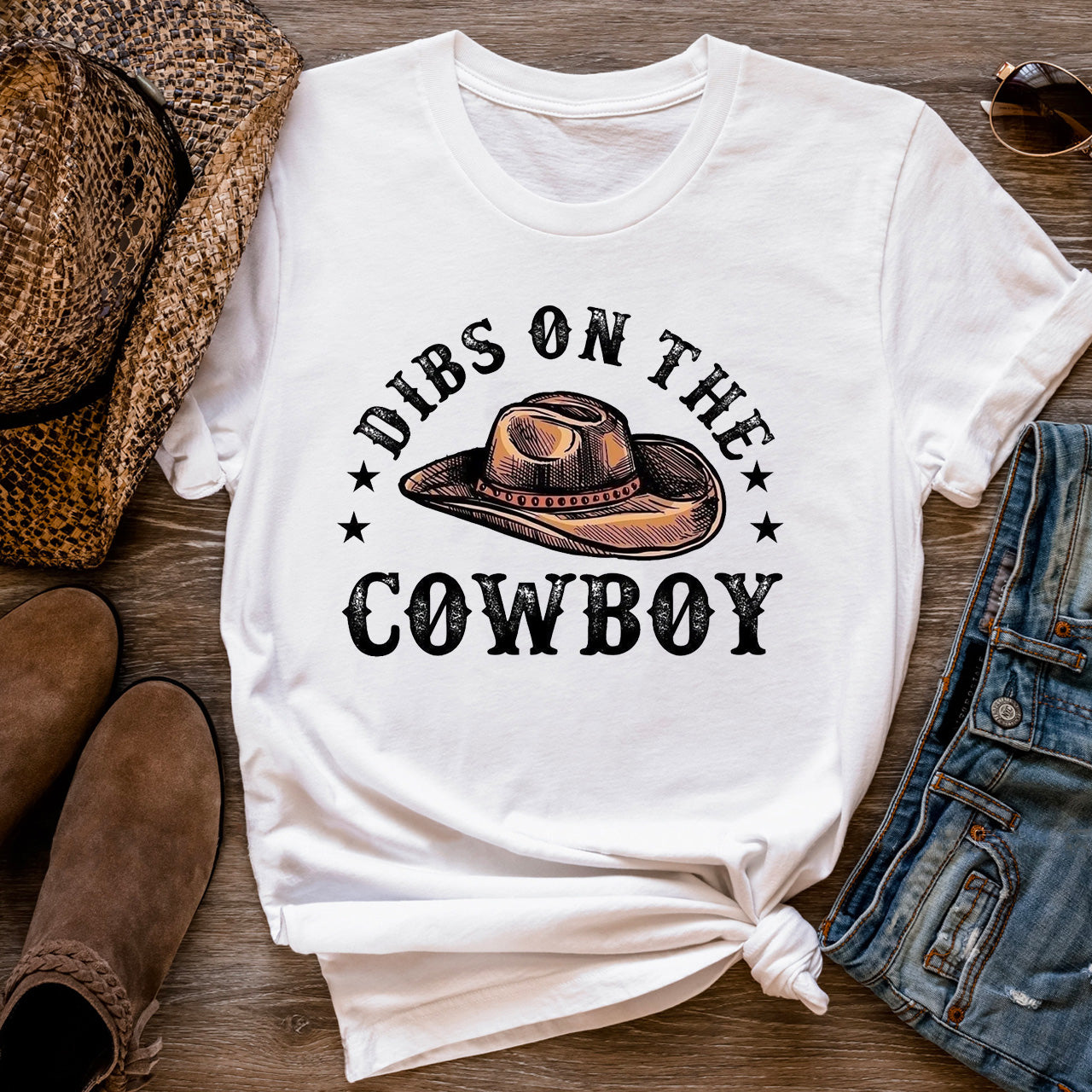 Dibs On The Cowboy Western Tees