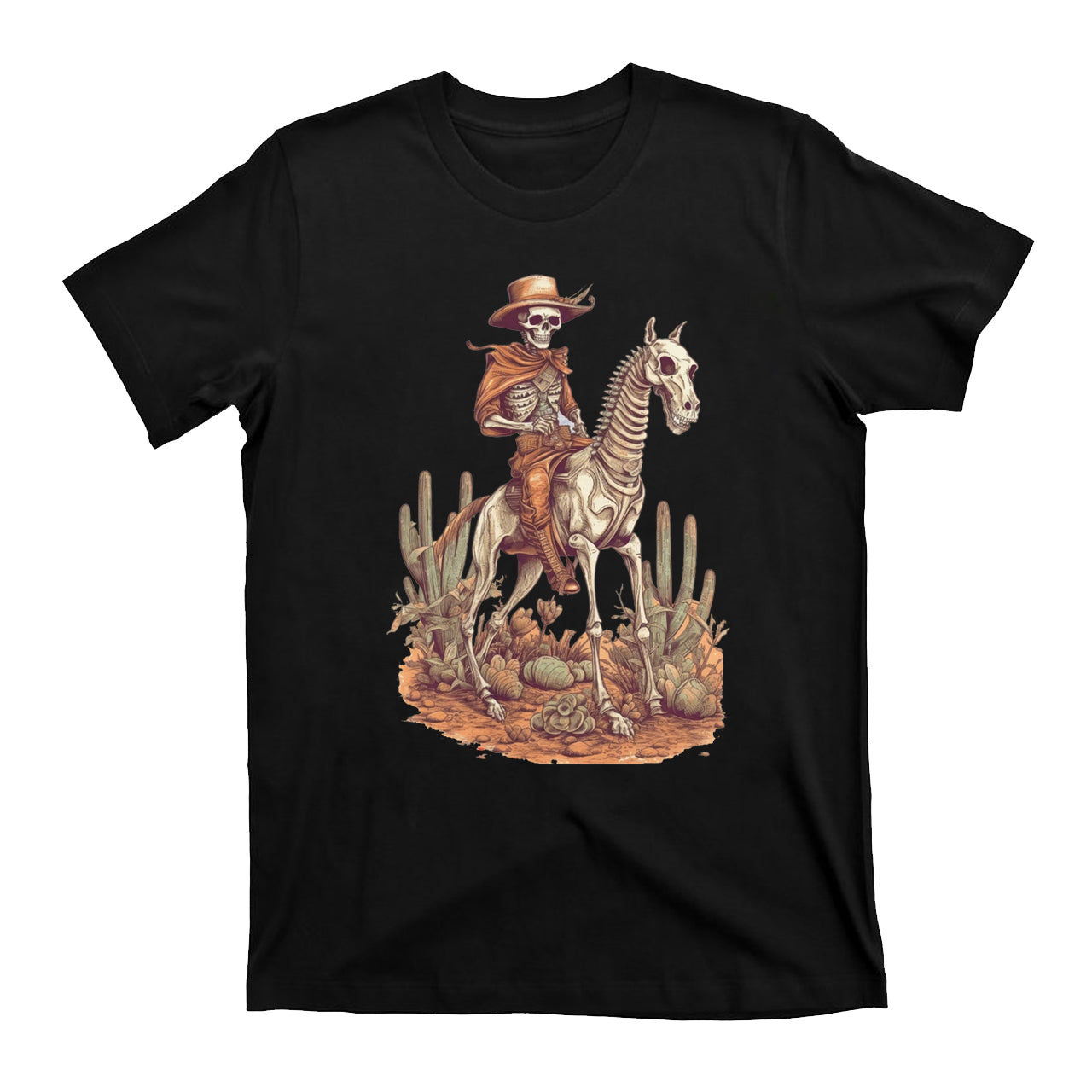 Desert Cowboy Skeleton Cowboy T-Shirts