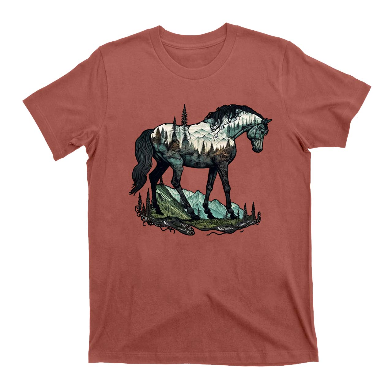 Horse And Forest Cowboy T-Shirts