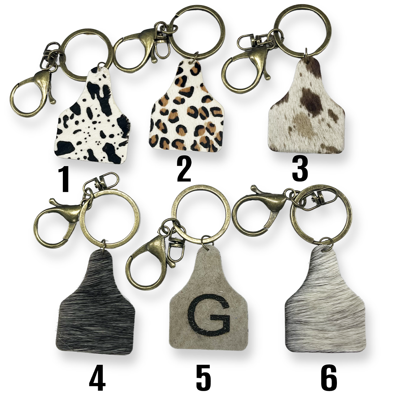 Custom Alphabet Cowhide Keychain