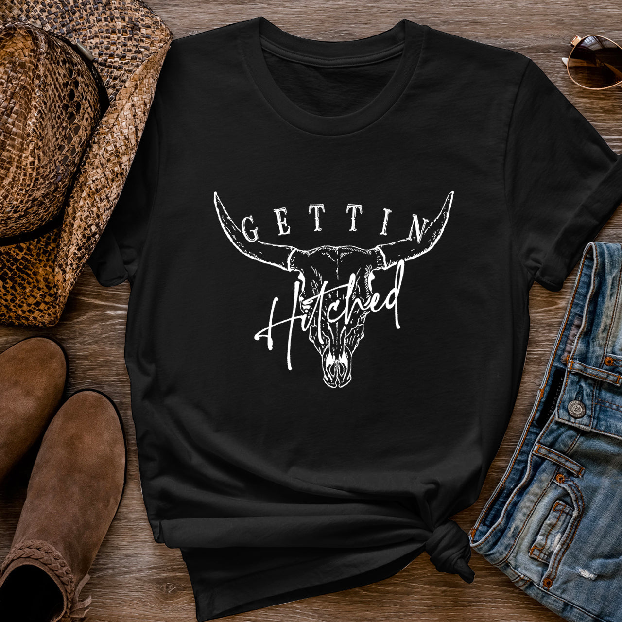 Getting Team Bride Hitched Rowdy Shirts