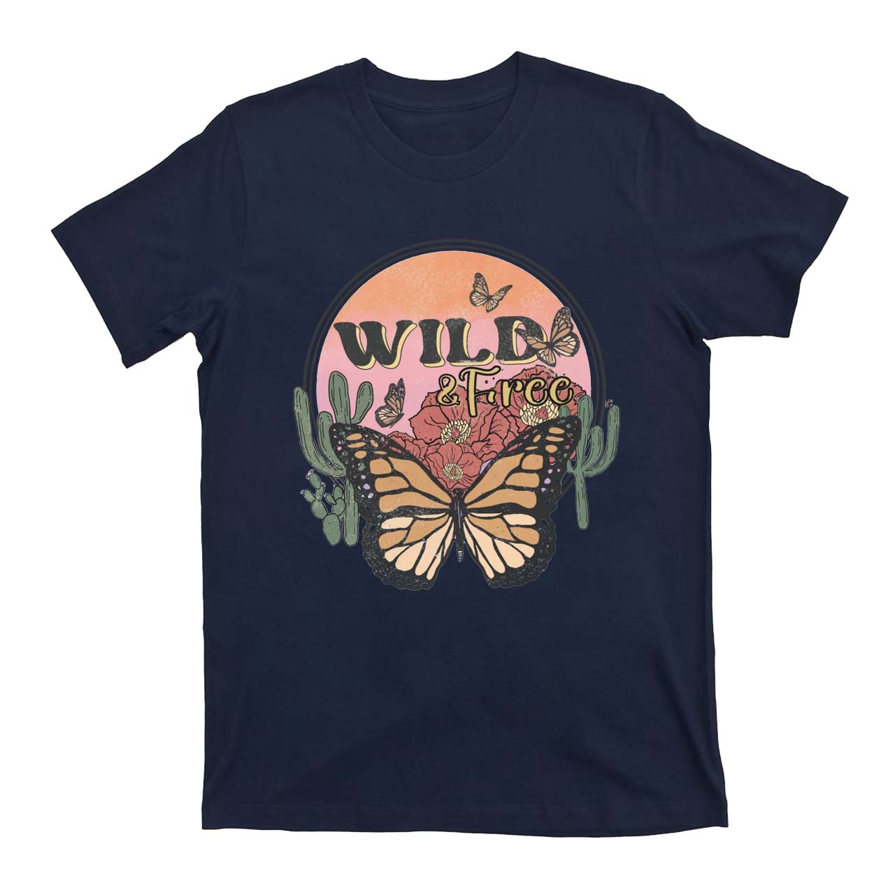 Wild And Free Butterfly Cowboy T-Shirts