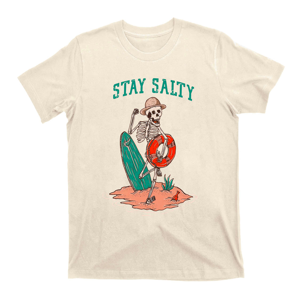 Stay Salty Skull Surfing Cowboy T-Shirts