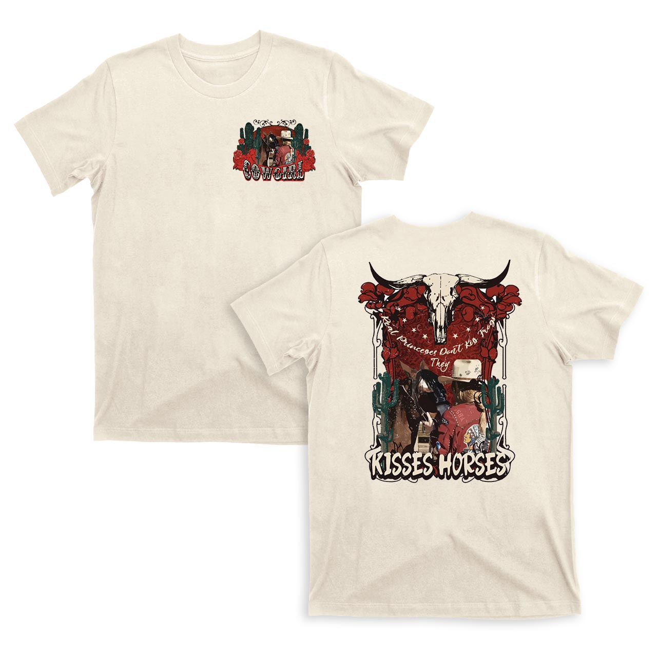 Real Princesses Don't Kiss Frogs Retro Cowboy T-Shirts