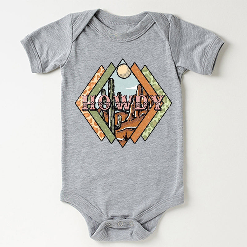 Howdy Desert Cowboy Design Baby Bodysuit