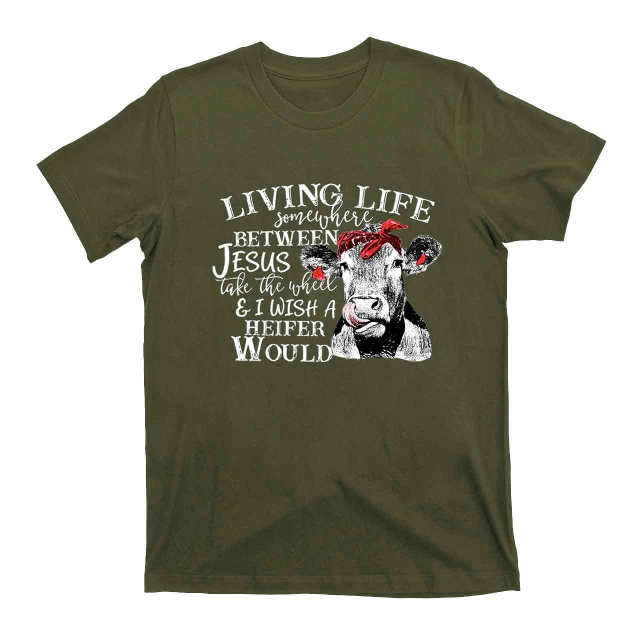 Living Life Somewhere Between Jesus Cowboy T-Shirts