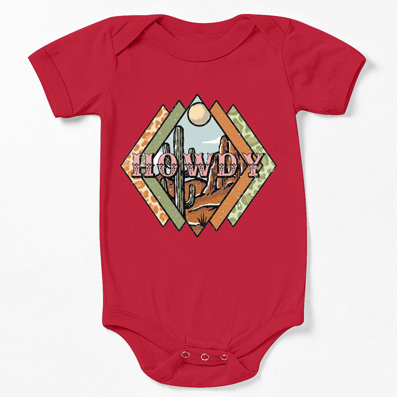 Howdy Desert Cowboy Design Baby Bodysuit