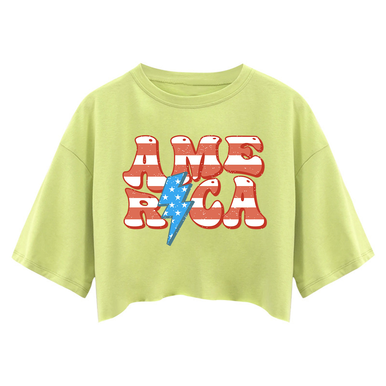 America Independence Day Western Cowboy Crop Top