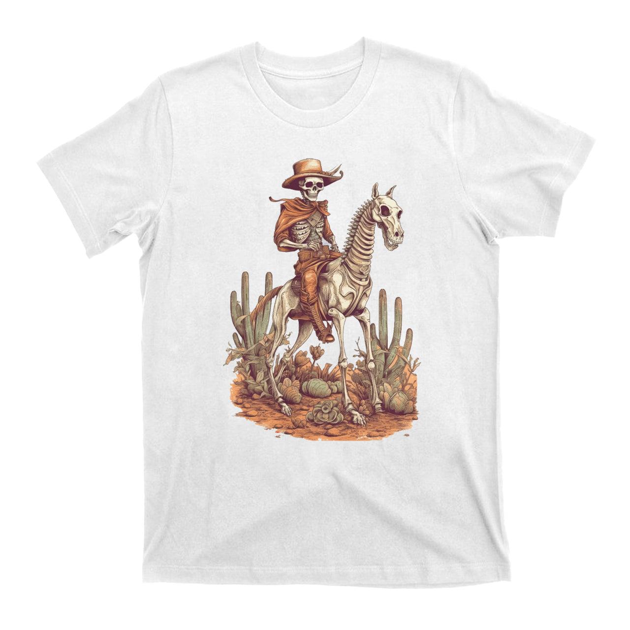 Desert Cowboy Skeleton Cowboy T-Shirts