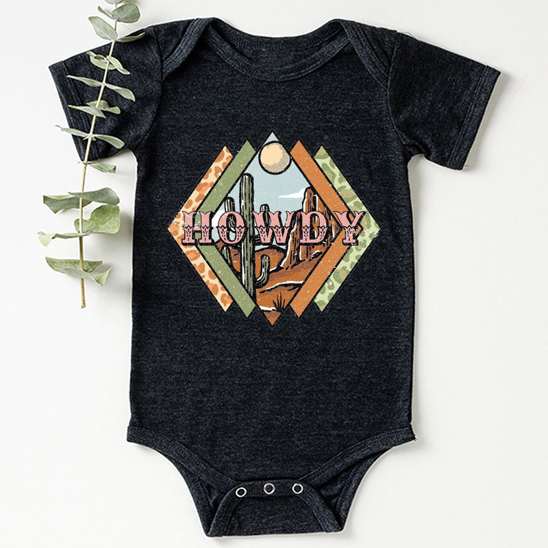 Howdy Desert Cowboy Design Baby Bodysuit