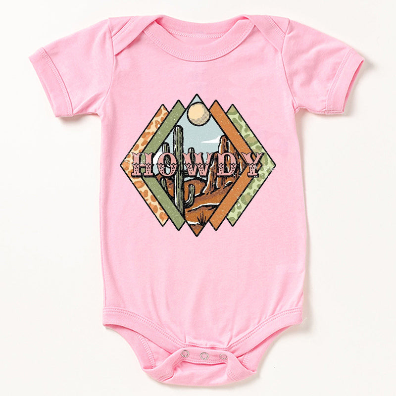 Howdy Desert Cowboy Design Baby Bodysuit