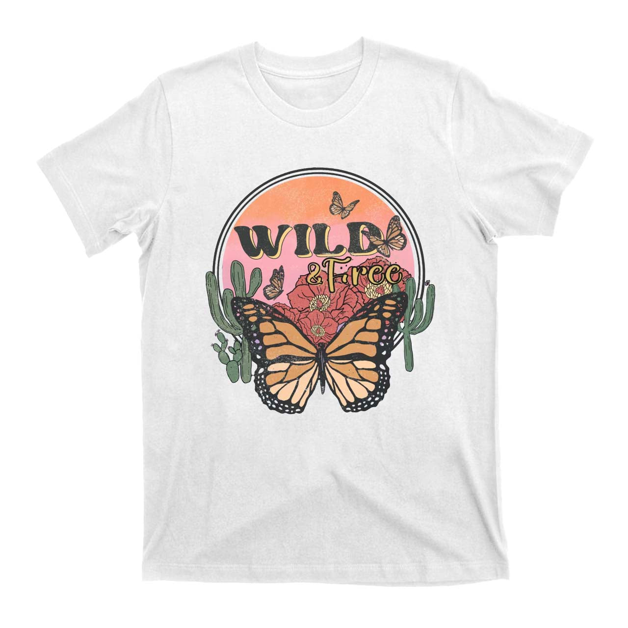 Wild And Free Butterfly Cowboy T-Shirts