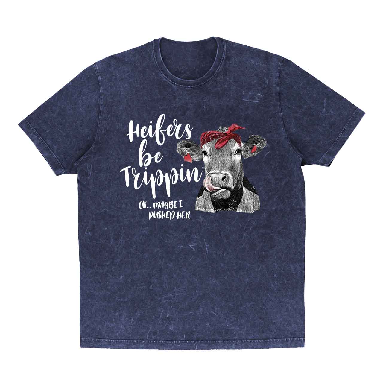 Heifers Be Trippin' Cowboy Garment-dye Tees