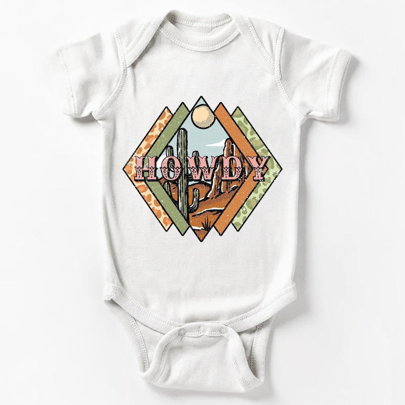 Howdy Desert Cowboy Design Baby Bodysuit
