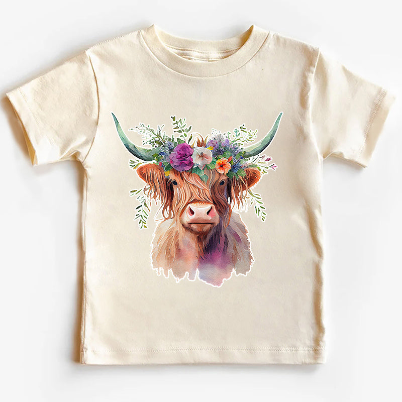 Highland Cow Farm Life Rodeo Kids T-shirt