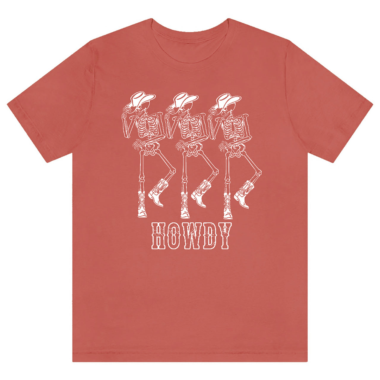 Howdy Dancing Skeleton Cowboy Tee