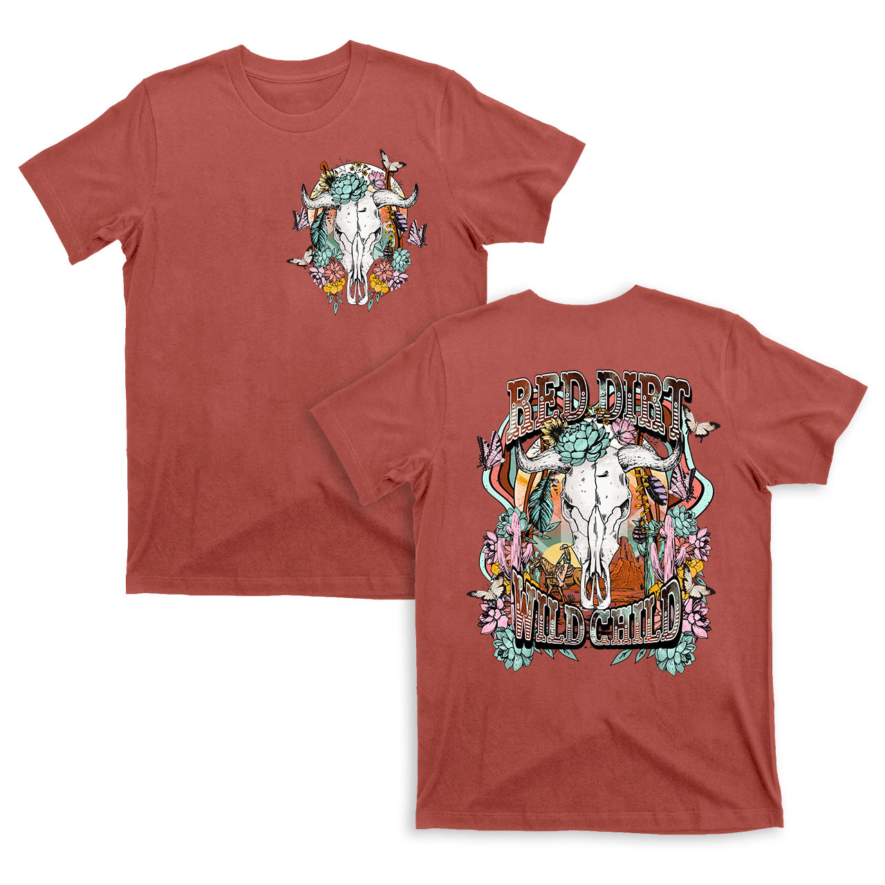 Western Boho Skull Wild Design Tees