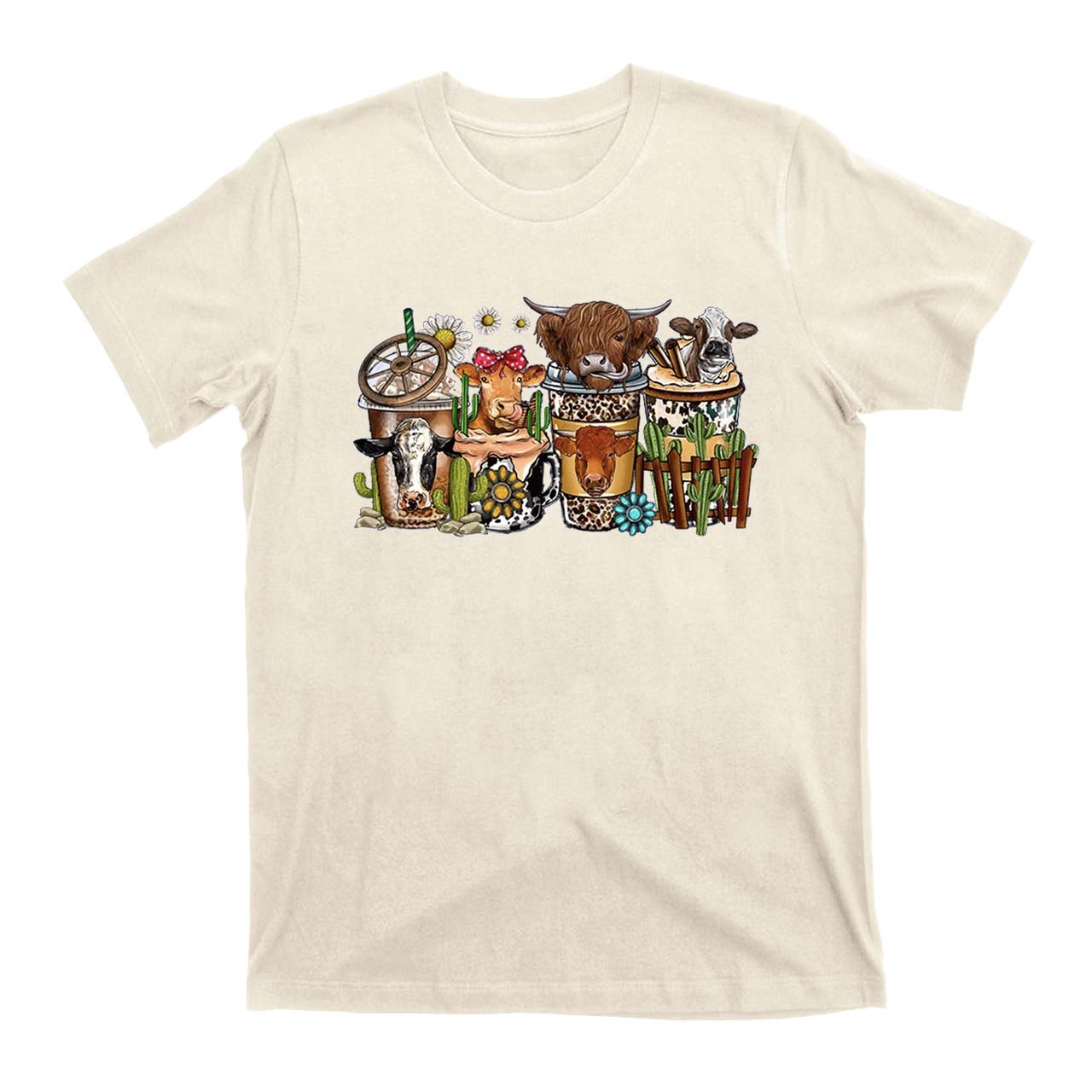 Cow Coffee Drink Western Cowboy T-Shirts