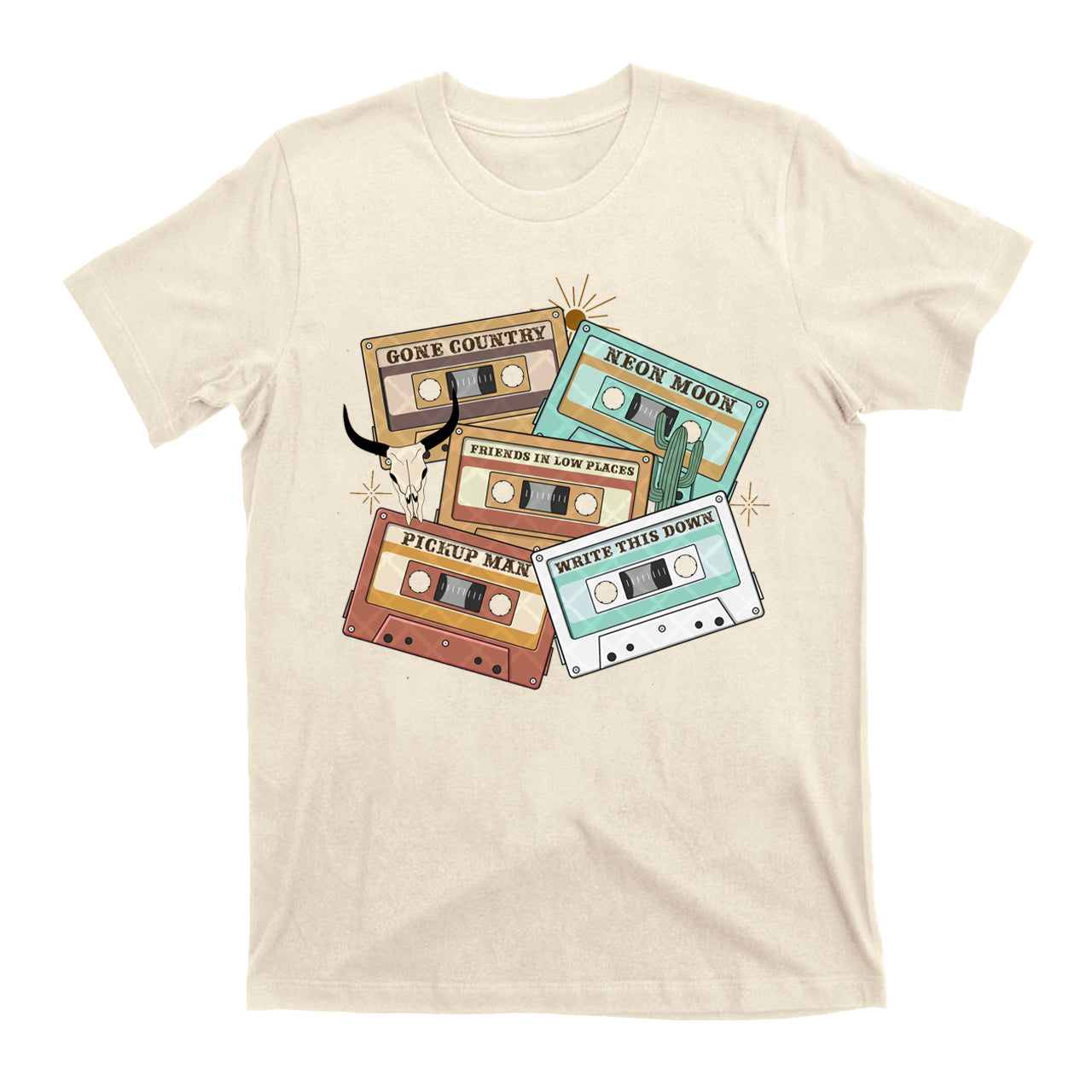 90s Country Cassette Tapes Western Cowboy T-Shirts