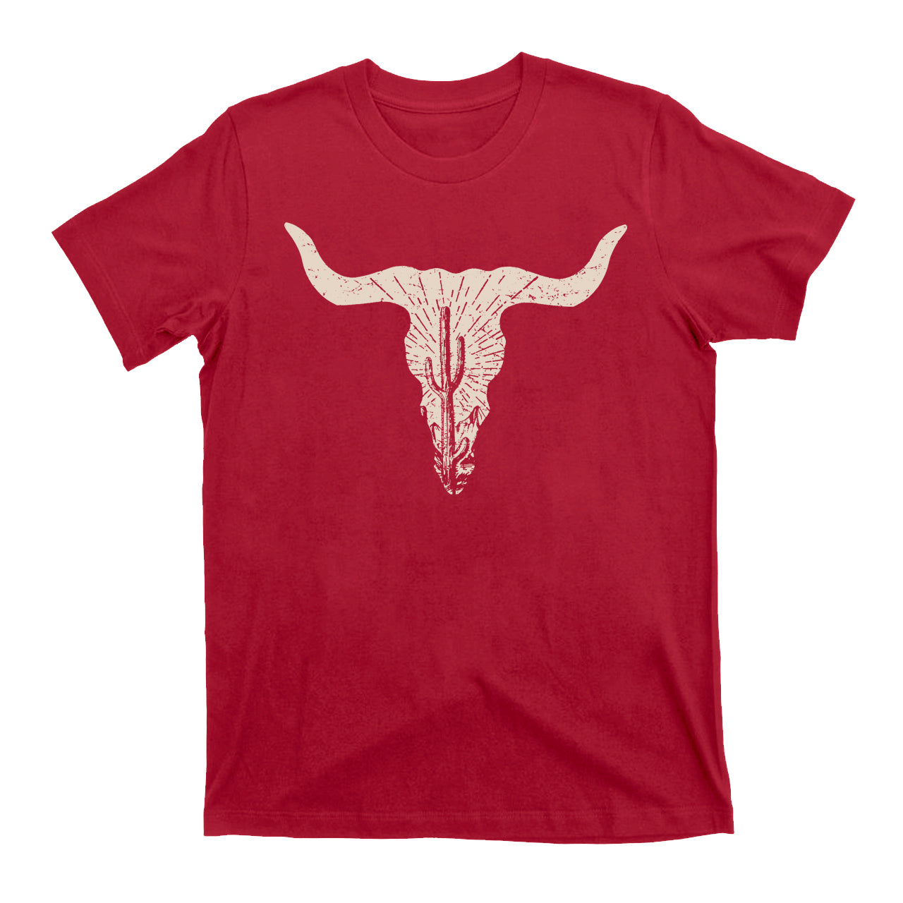 Cow Skull Desert Cactus Cowboys T- Shirts