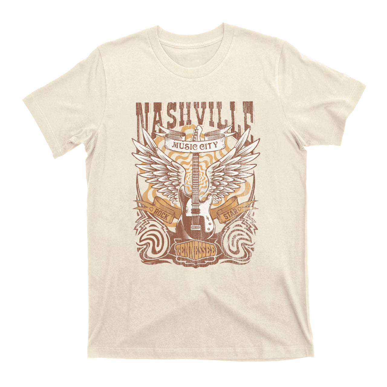 Retro Country Music Guitar Graphic T-Shirt