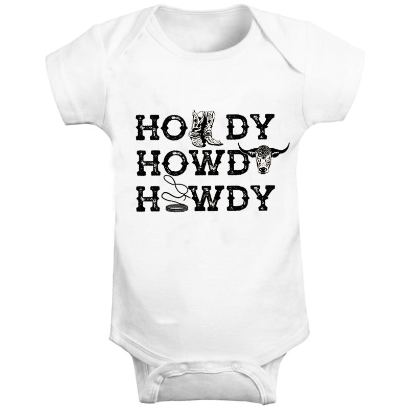 Howdy Western Punchy Cowboy Baby Bodysuit
