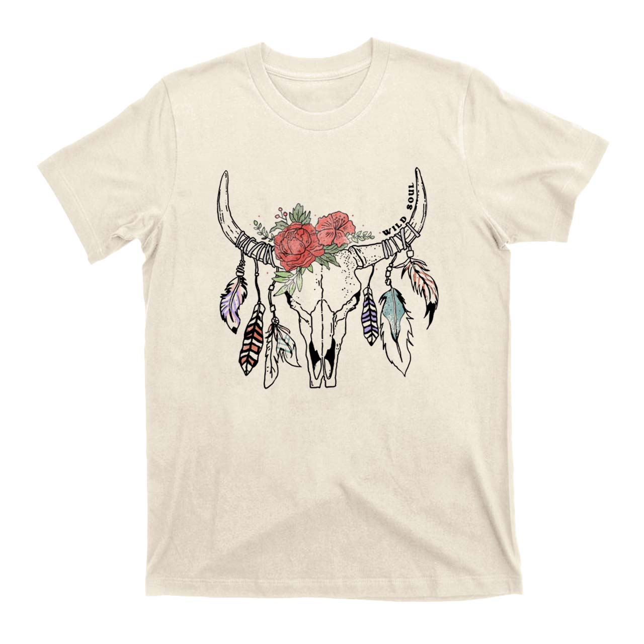 Wild Soul Cow Skull Cowboy T-Shirts