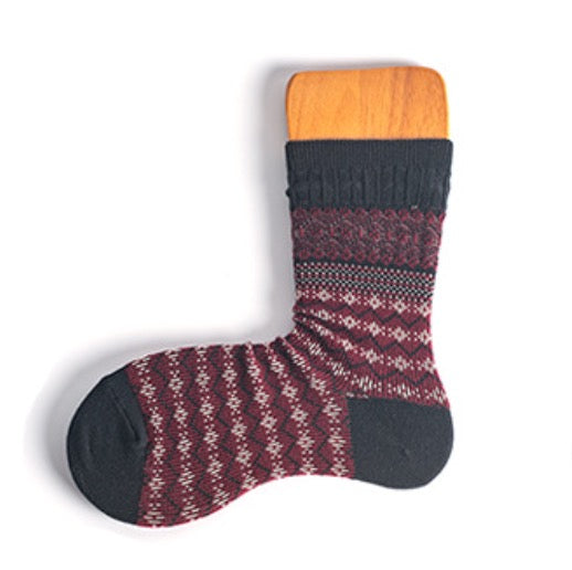 Geometric Vintage Mid-Cut Socks