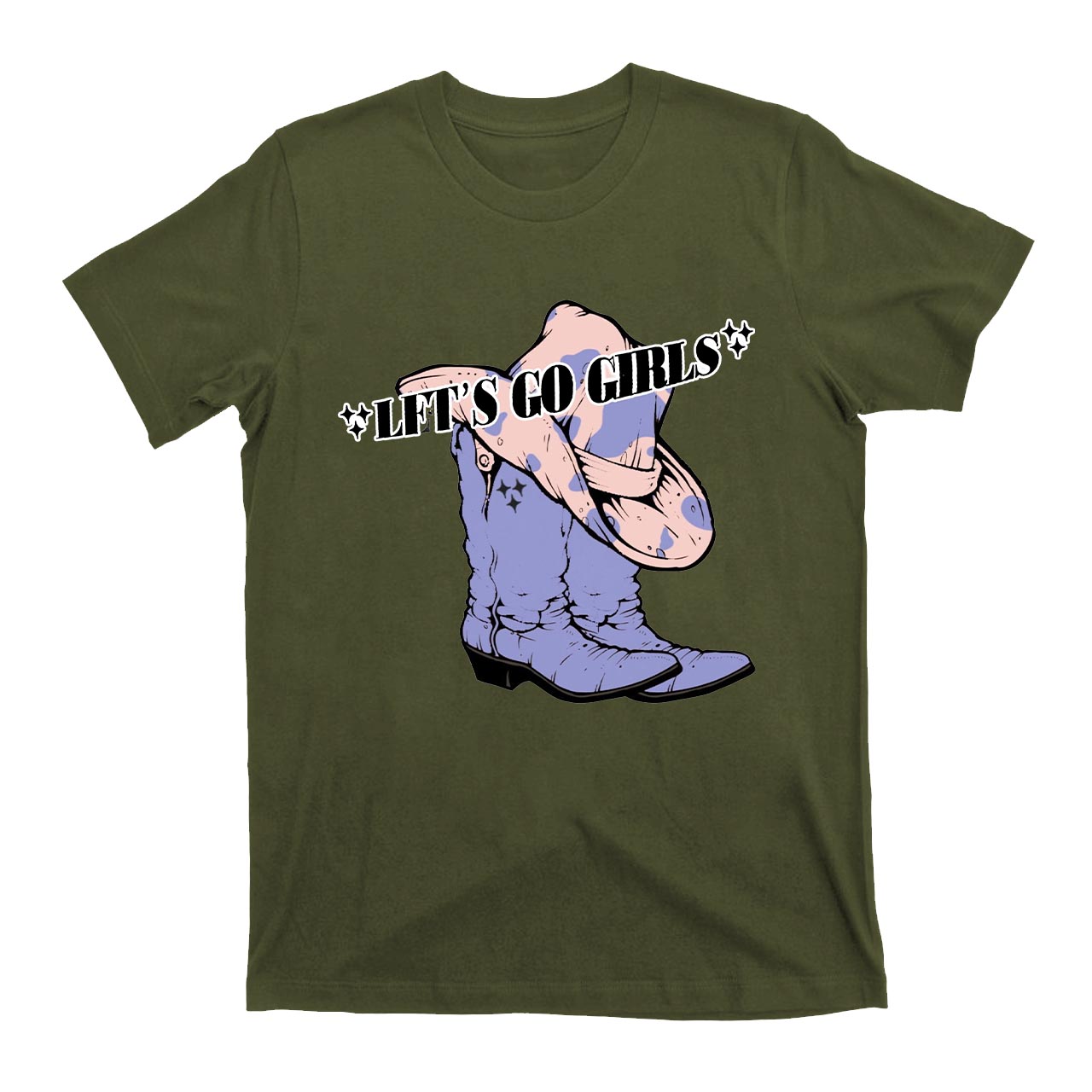 Let’s Go WIth These Boots Girls Cowboy T-Shirts