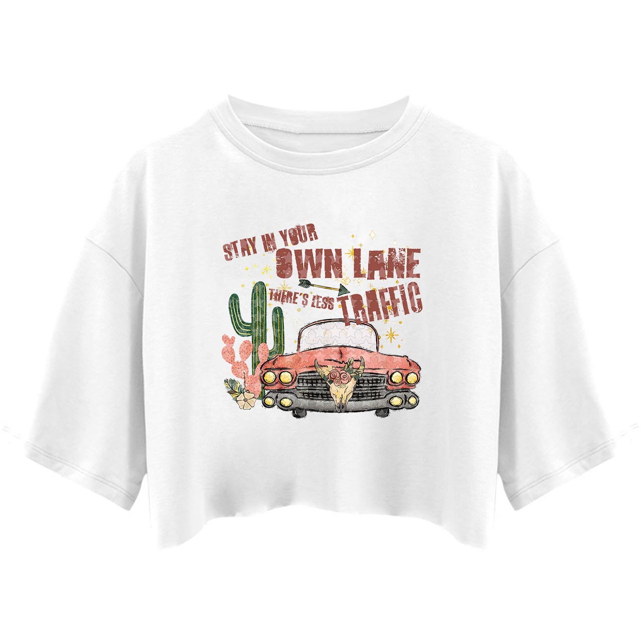 Stay In Your Own Lane Cowboy Crop Top