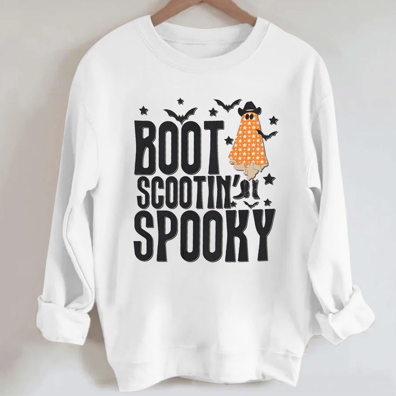 Boot Scootin’ Spooky Western Ghost Halloween Sweatshirt