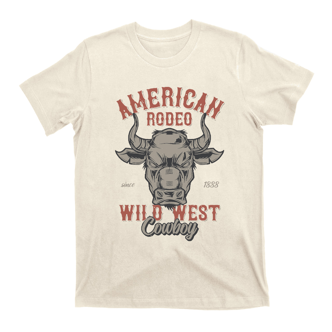 Men's Vintage Rodeo Cowboy Wild West Bull T-shirts