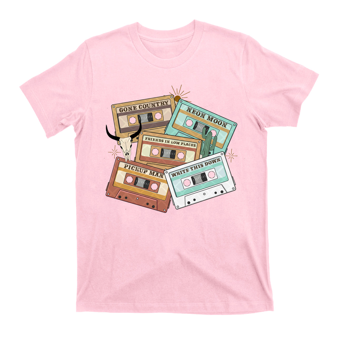 90s Country Cassette Tapes Western Cowboy T-Shirts