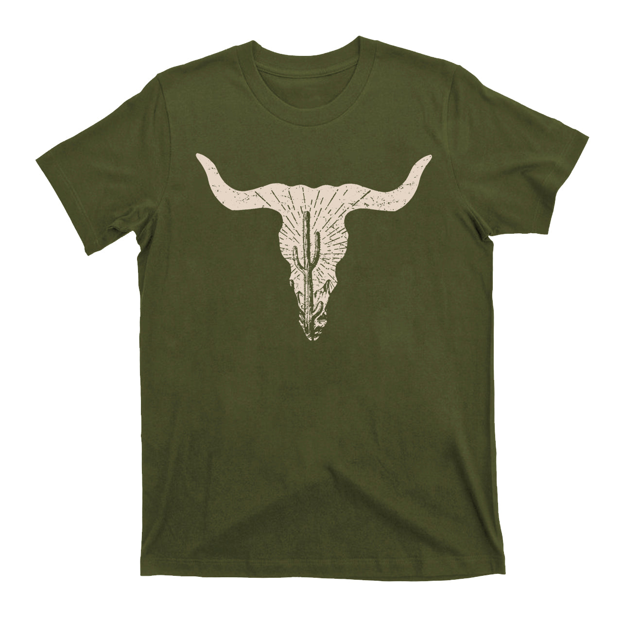 Cow Skull Desert Cactus Cowboys T- Shirts