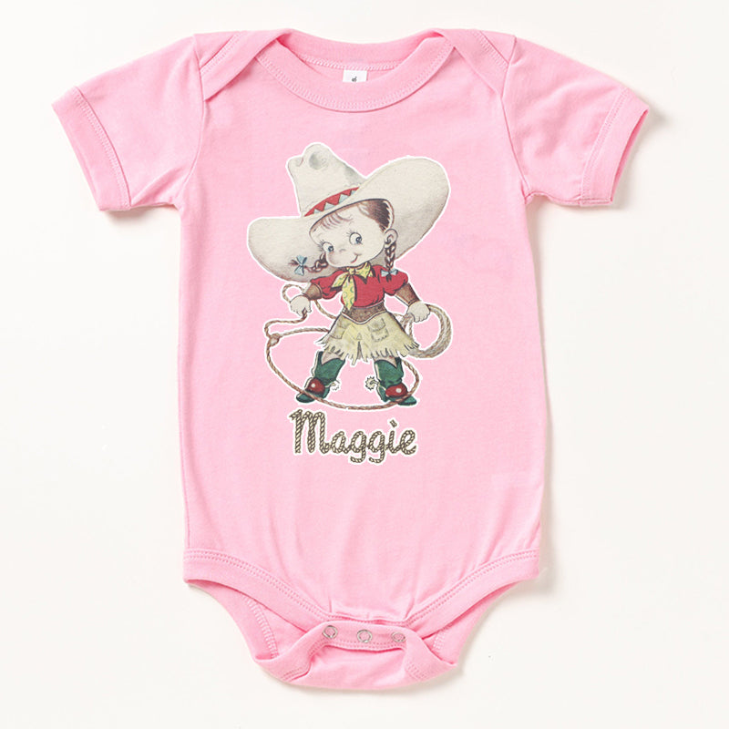Personalized Cowgirl Western Rodeo Baby Bodysuit