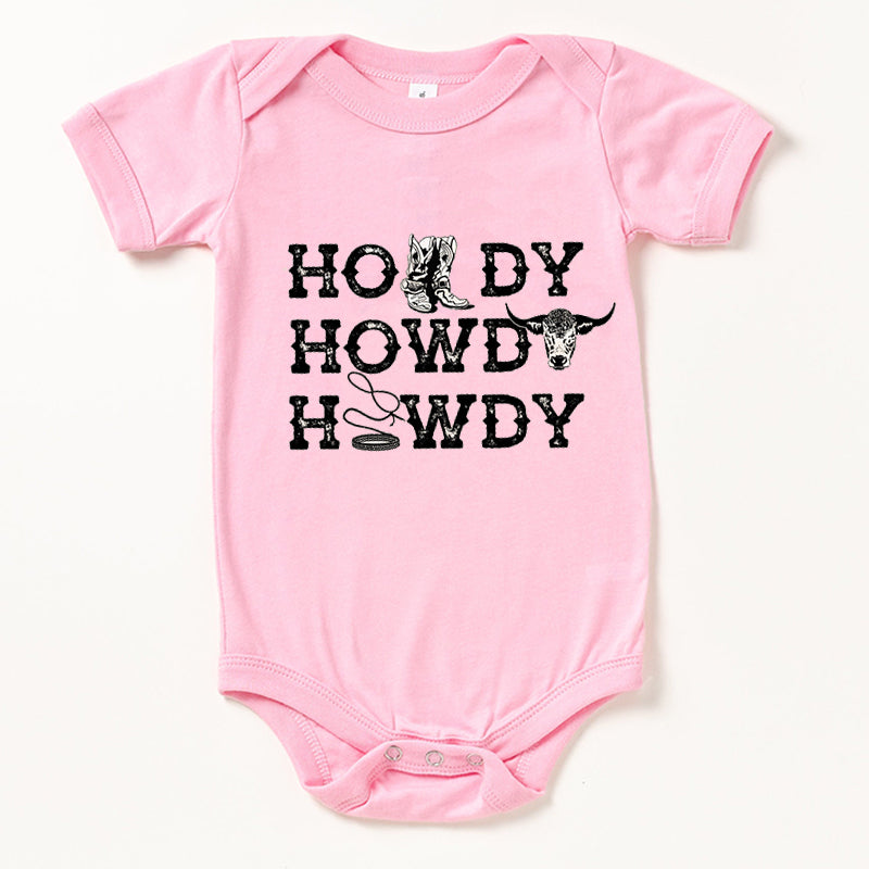Howdy Western Punchy Cowboy Baby Bodysuit