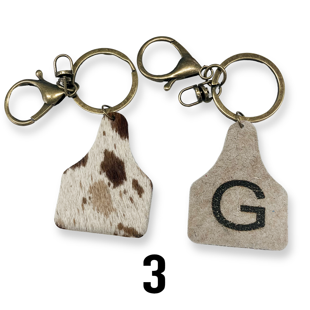 Custom Alphabet Cowhide Keychain
